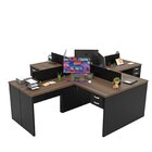 Conjunto Escrivaninha Mesa De Canto Em L Ilha 4 Lugares Offic