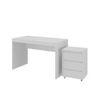 Conjunto Escrivaninha Mesa E Gaveteiro Com Rodízios 3 Gavetas