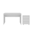 Conjunto Escrivaninha Office Mesa 120cm E Gaveteiro 3 Gavetas