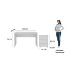 Conjunto Escrivaninha Office Mesa 120cm E Gaveteiro 3 Gavetas