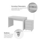 Conjunto Escrivaninha Office Mesa 120cm E Gaveteiro 3 Gavetas