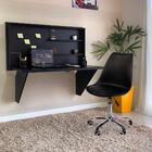 Conjunto Escrivaninha Retrátil Preta + Cadeira Eiffel Office