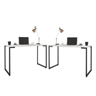 Conjunto Escrivaninhas 120 Laser Branco Preto