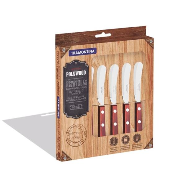 Conjunto Espatulas Manteiga 6 Pcs Polywood Vermelholaminas De