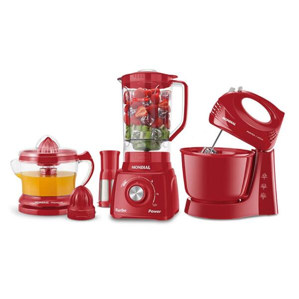 Conjunto Especial Mondial 3 Peças Kt-105-r Vermelho - 127v