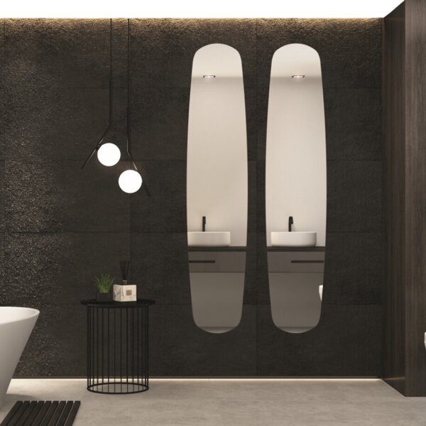 Conjunto Espelho Organico Aracaju 160x40 Cm Prata