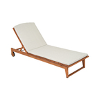 Conjunto Espreguiçadeira de Madeira com Colchão Marrom e Branco Yumi Naterial