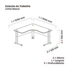 Conjunto Estação De Trabalho 150x150cm 4 Lugares Noce Natural