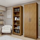 Conjunto Estante Flex 5 Prateleiras E Armário Multiuso 2 Port