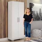 Conjunto Estante Flex 5 Prateleiras E Armário Multiuso 2 Port