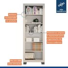 Conjunto Estante Flex 5 Prateleiras E Armário Multiuso 2 Port