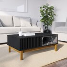 Conjunto Estante Home Para Tv Até 70 Polegadas Ripado E Mesa