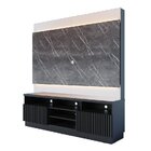 Conjunto Estante Home Para Tv Até 70 Polegadas Ripado E Mesa