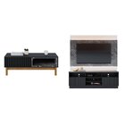 Conjunto Estante Home Para Tv Até 70 Polegadas Ripado E Mesa