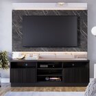 Conjunto Estante Home Para Tv Até 70 Polegadas Ripado E Mesa