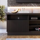 Conjunto Estante Home Para Tv Até 70 Polegadas Ripado E Mesa