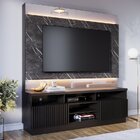 Conjunto Estante Home Para Tv Até 70 Polegadas Ripado E Mesa