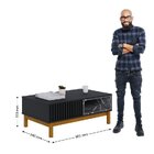 Conjunto Estante Home Para Tv Até 70 Polegadas Ripado E Mesa