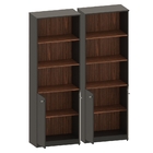 Conjunto Estantes Para Escritório Bibi 2 Portas Dakota Preto