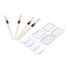 Conjunto Esteira P/sushi C/4 Molheiras De Cerâmica C/4 Pares