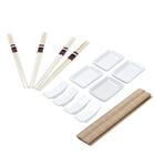Conjunto Esteira P/sushi C/4 Molheiras De Cerâmica C/4 Pares
