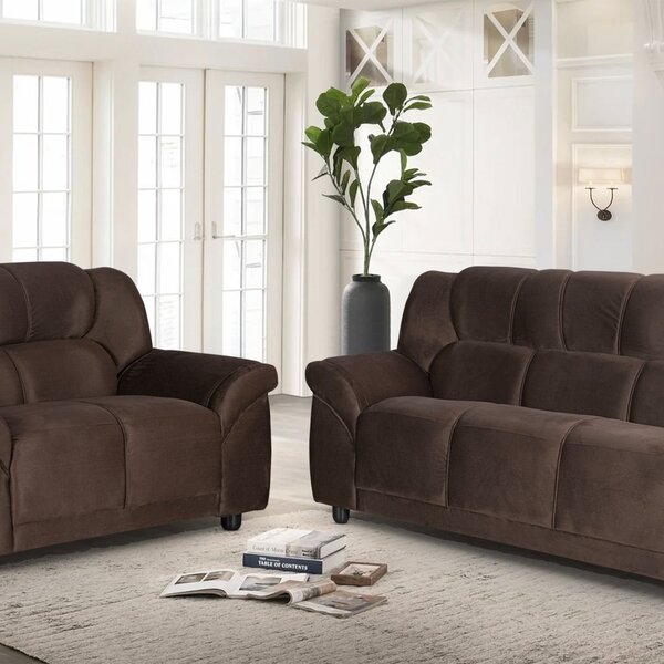 Conjunto Estofado 2 E 3 Lugares Cordoba Marrom