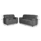 Conjunto Estofado 2 E 3 Lugares Manaus Hellen Estofados Cinza