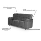 Conjunto Estofado 2 E 3 Lugares Manaus Hellen Estofados Cinza