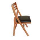 Conjunto Estofado Dobrável Em Madeira Maciça 4x Cadeiras Amer