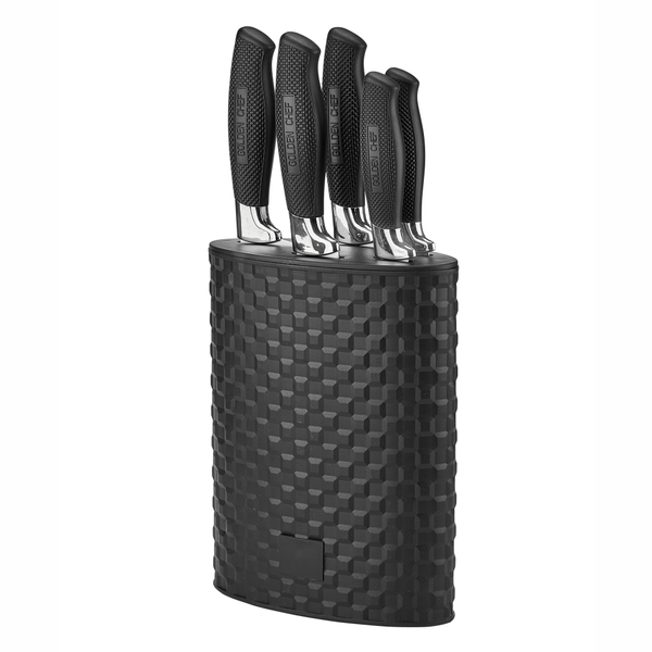 Conjunto Facas E Cepo Gc Black 6 Peças