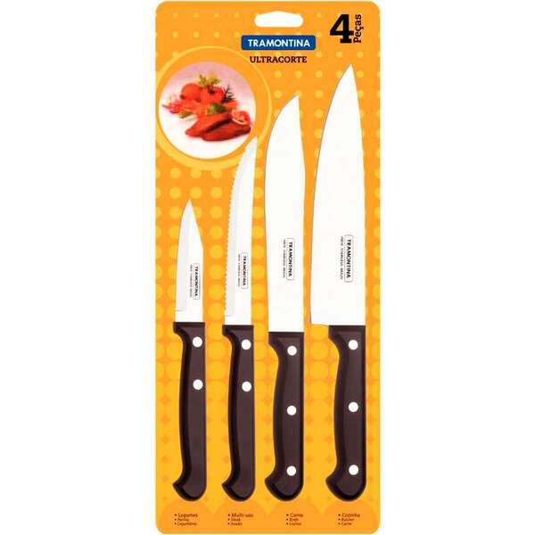 Conjunto Facas Ultracorte Preto 4 Pçs