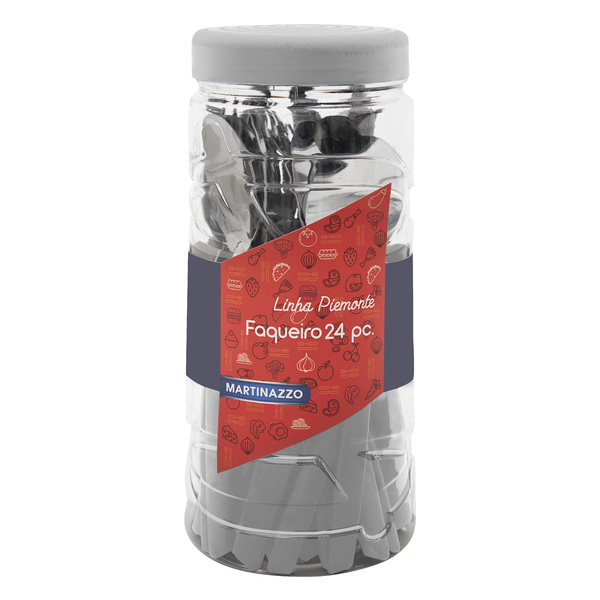 Conjunto Faqueiro Branco 24 Talheres Piemont  Martinazzo