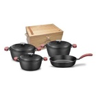 Conjunto Ferro Fundido Cinzento - Tampa De Ferro, 3 Caçarolas