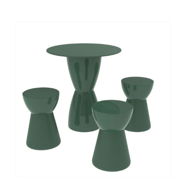 Conjunto Fit - Mesa Com 3 Bancos - Verde Alecrim