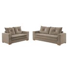 Conjunto Florianópolis 3x2 Lugares Veludo Bege