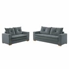 Conjunto Florianópolis 3x2 Lugares Veludo Cinza