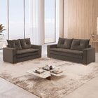 Conjunto Florianópolis 3x2 Lugares Veludo Marrom