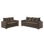 Conjunto Florianópolis 3x2 Lugares Veludo Marrom