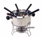 Conjunto Fondue 10 Peças Inox Panela Garfo Fogareiro Aparelho