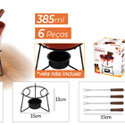 Conjunto Fondue Cerâmica Bege 6 Pçs Antiaderente Serve 4 Pess