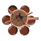 Conjunto Fondue Giratório 15 Peças Cor Chocolate Forma Inox