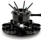 Conjunto Fondue Lugano Carroussel 17 Peças Forma Inox Preto
