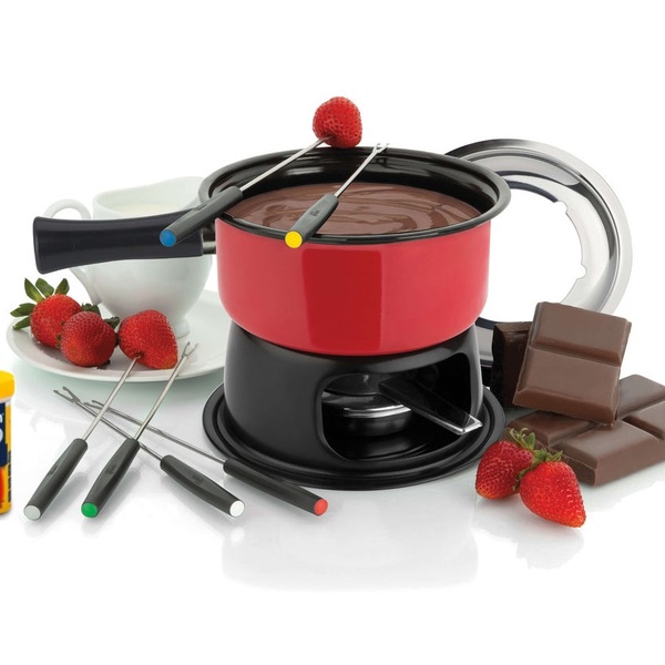 Conjunto Fondue Lugano Com Pastilhas Queimador 1,4l 6 Garfos