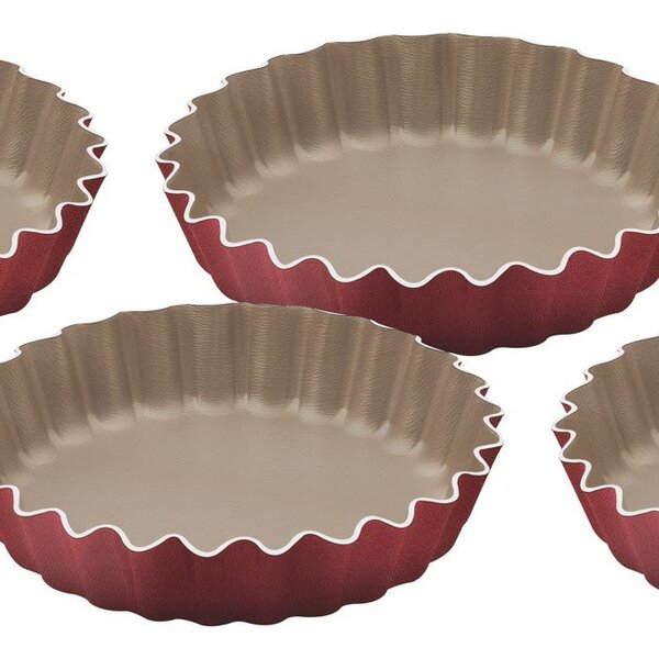 Conjunto Formas Tortinhas Tramontina Brasil Vermelha Alumínio