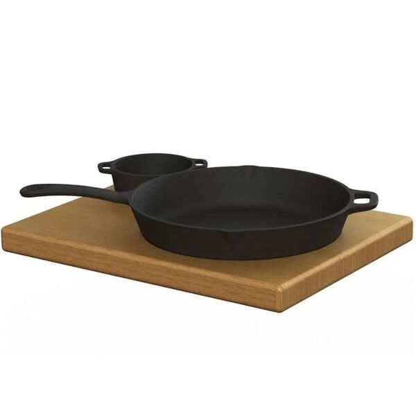 Conjunto Frigideira E Panelinha Ferro Bar Porção E Aparador