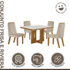 Conjunto Frisa 120x80cm Com 4 Cadeiras Riviera Lj Móveis