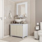 Conjunto Gabinete Armario Banheiro Com Espelheira 60cm Branco