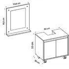 Conjunto Gabinete Armario Banheiro Com Espelheira 60cm Branco