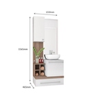 Conjunto Gabinete Armário Para Banheiro Ravenna Champagne