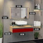 Conjunto Gabinete Banheiro 60cm Ametista Freijo/vinho